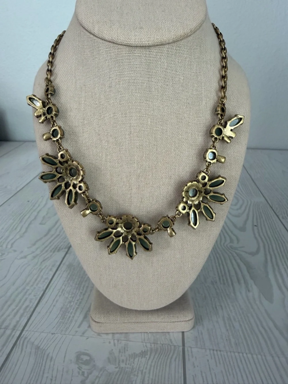 J. Crew Green Statement Necklace